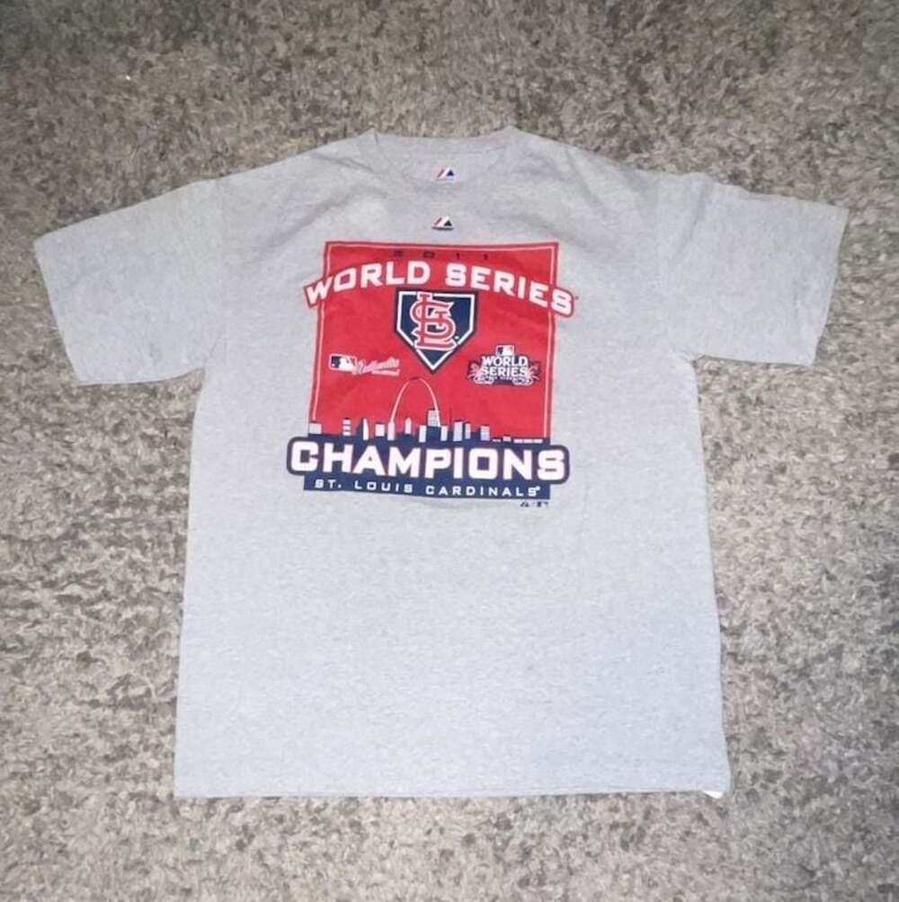 Majestic 2011 St. Louis Cardinals World Series Champions Gray T-Shirt